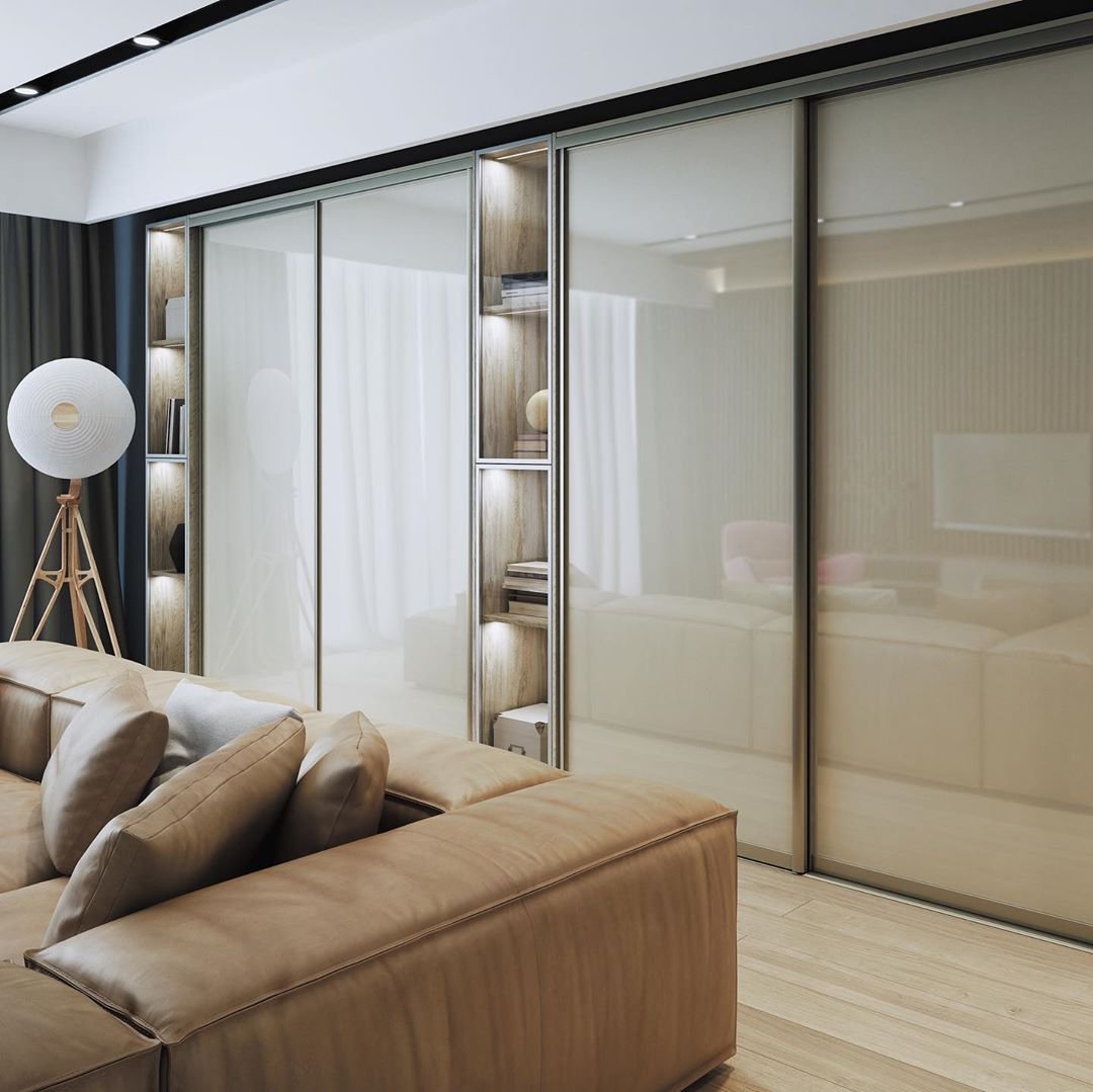 Встроенные шкафы в гостиной