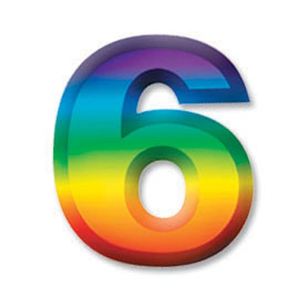 Цифра 6 разноцветная