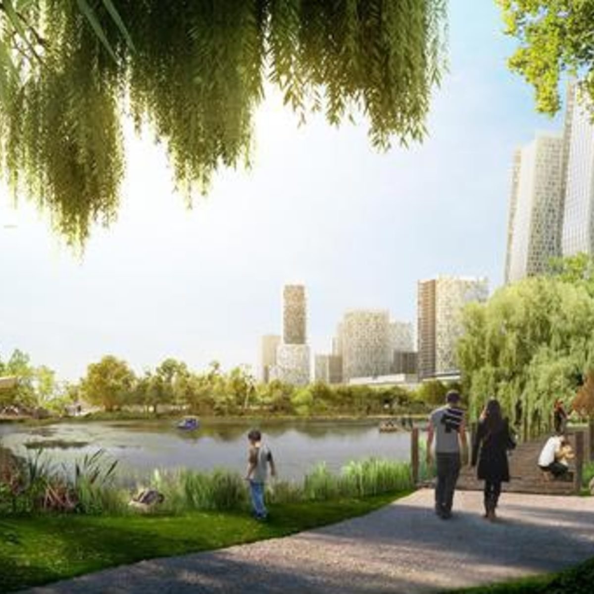 Детский рисунок зеленый город