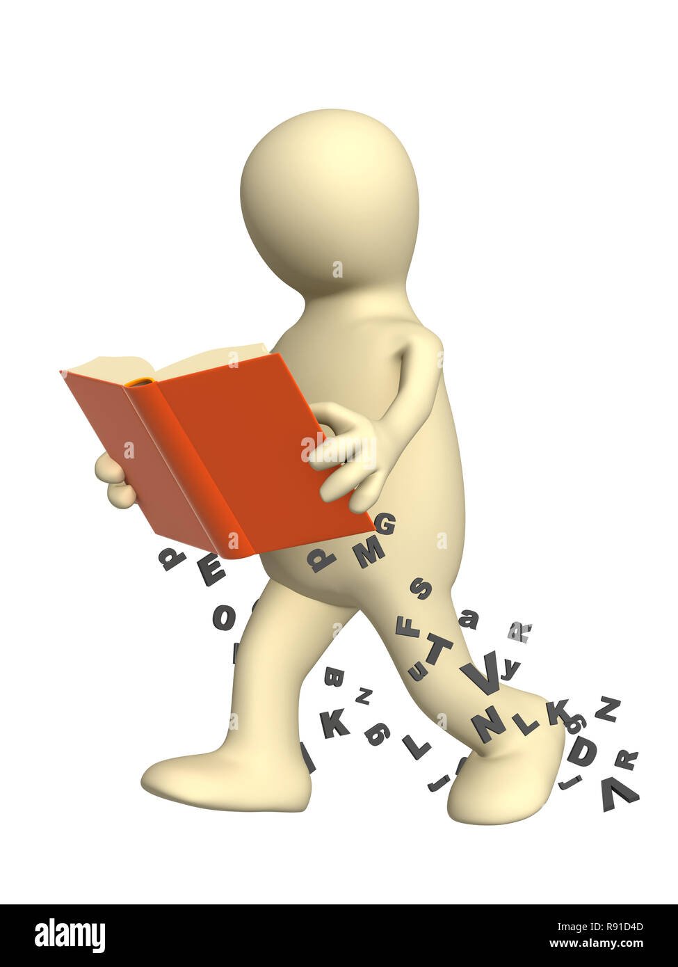 Человечек читает для презентации