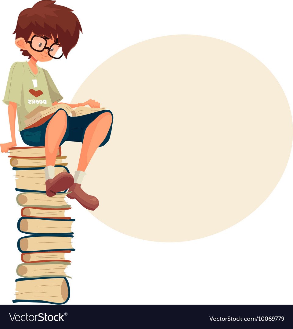 Человек с книгой мультяшный