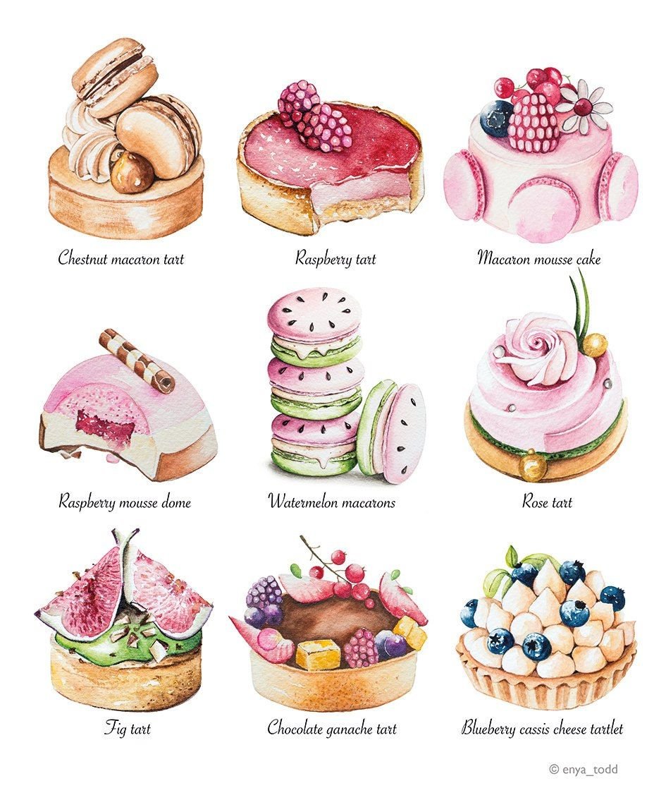 Французские сладости рисунок