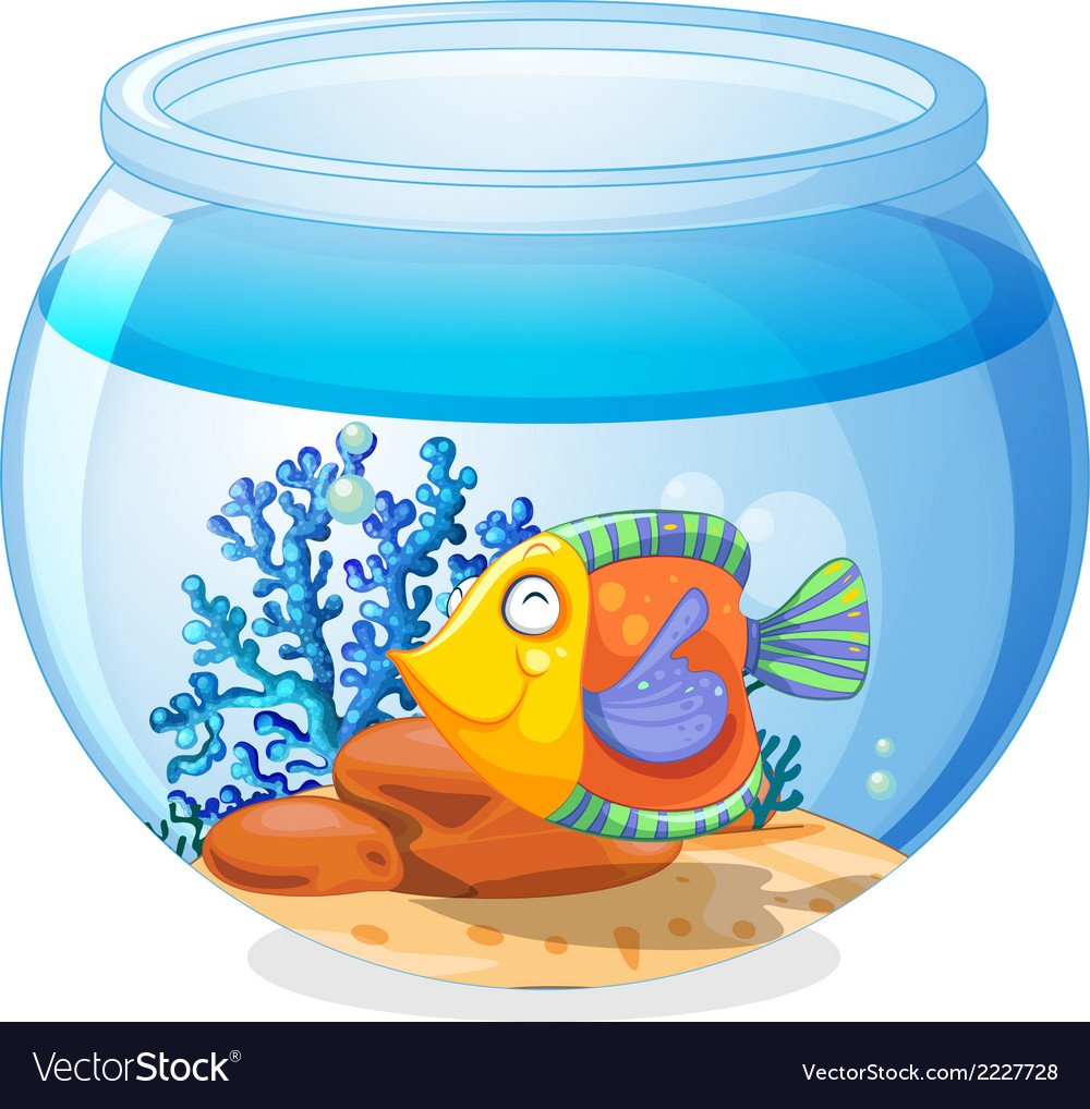 Рыбка в аквариуме вектор