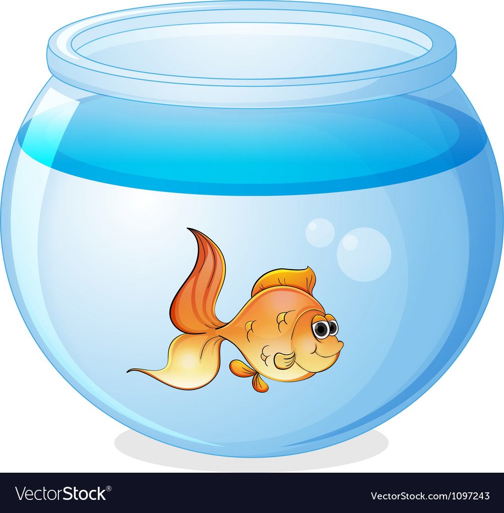 Рыбка в аквариуме вектор