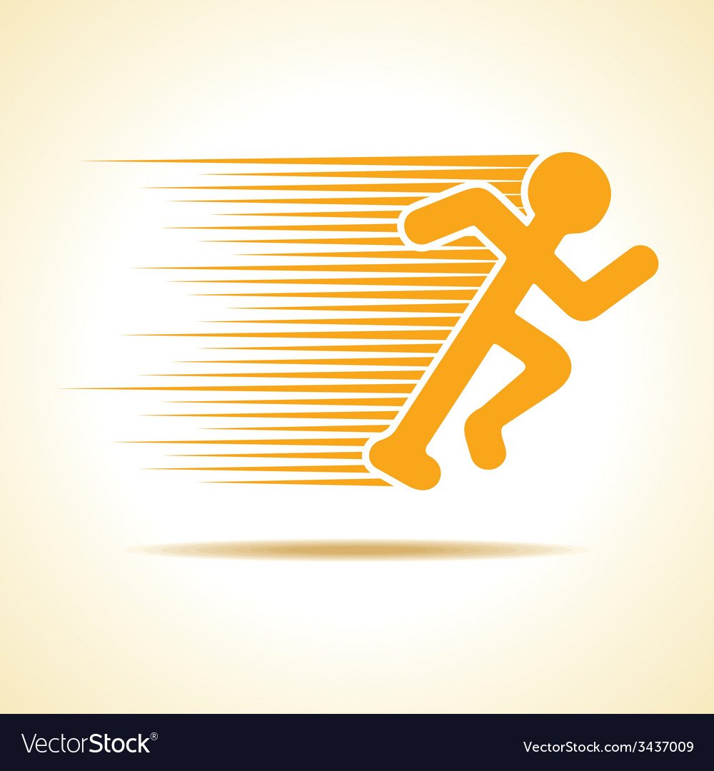 Силуэт бегущей девушки вперед