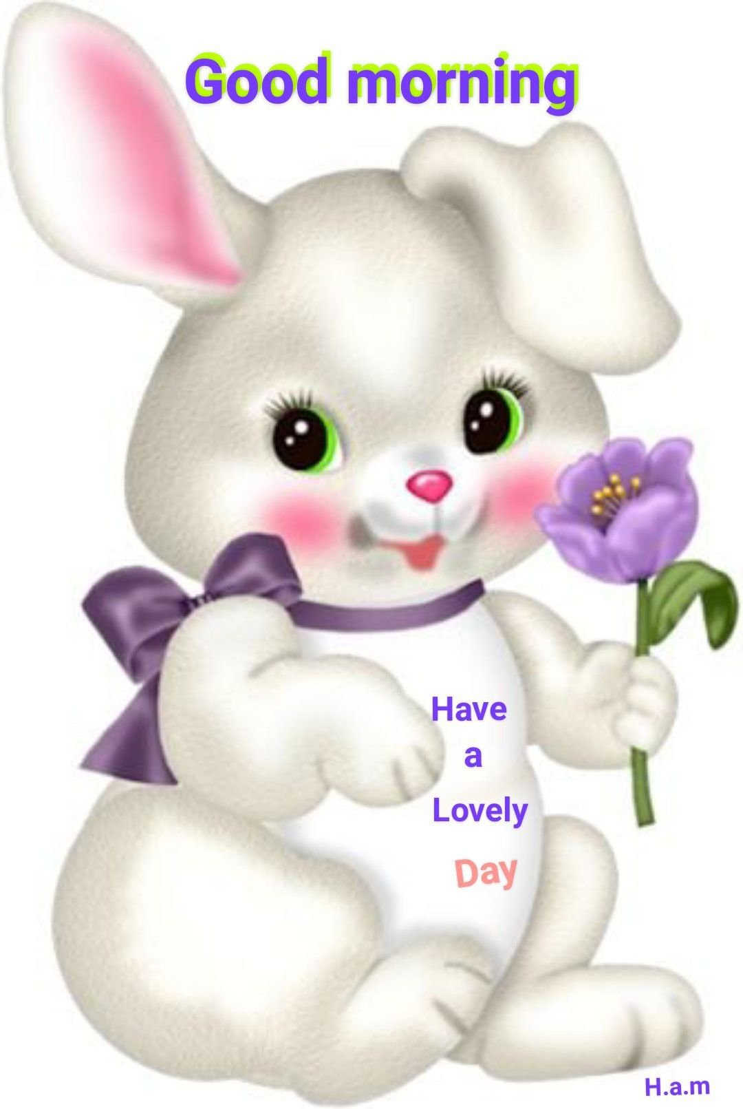 Заяц с ромашкой мультяшный