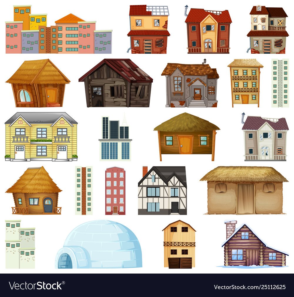 Иллюстрации разных домов