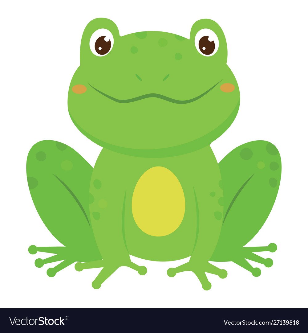 Лягушка с яйцом на голове мультяшная