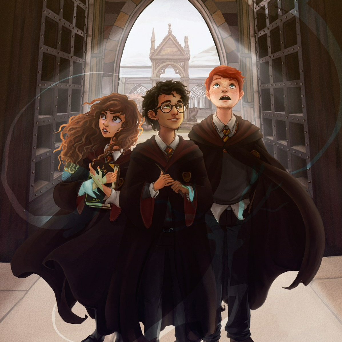 Гарри Рон Гермиона Хогвартс