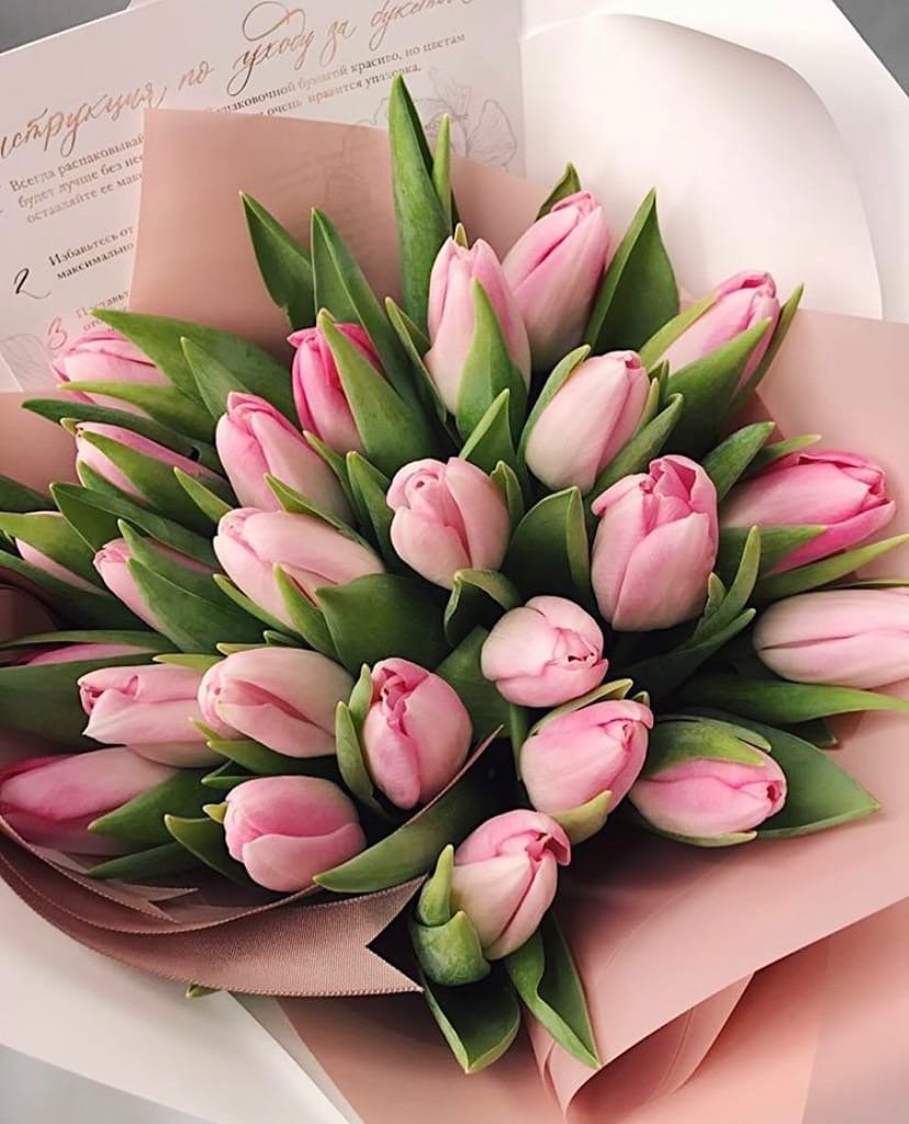 Нежный букет тюльпанов