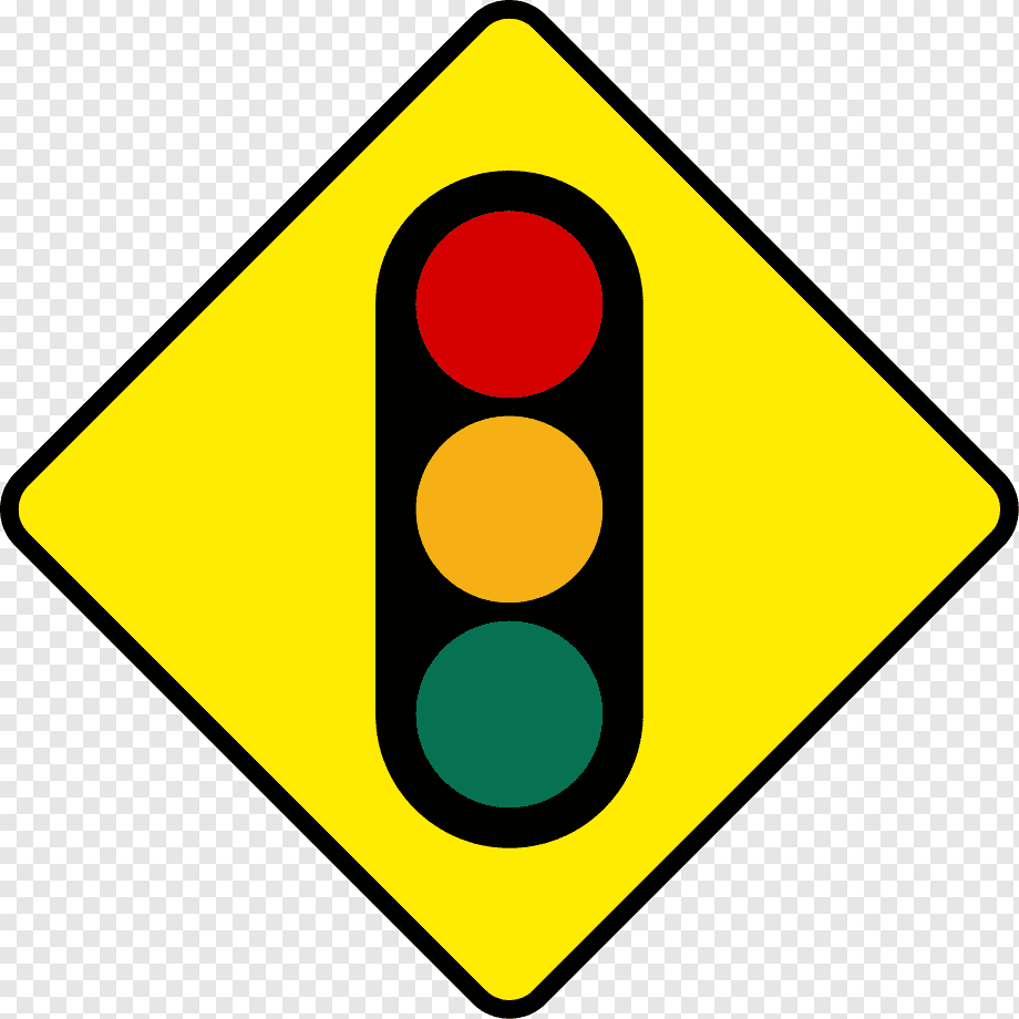 Дорожный знак светофор в треугольнике