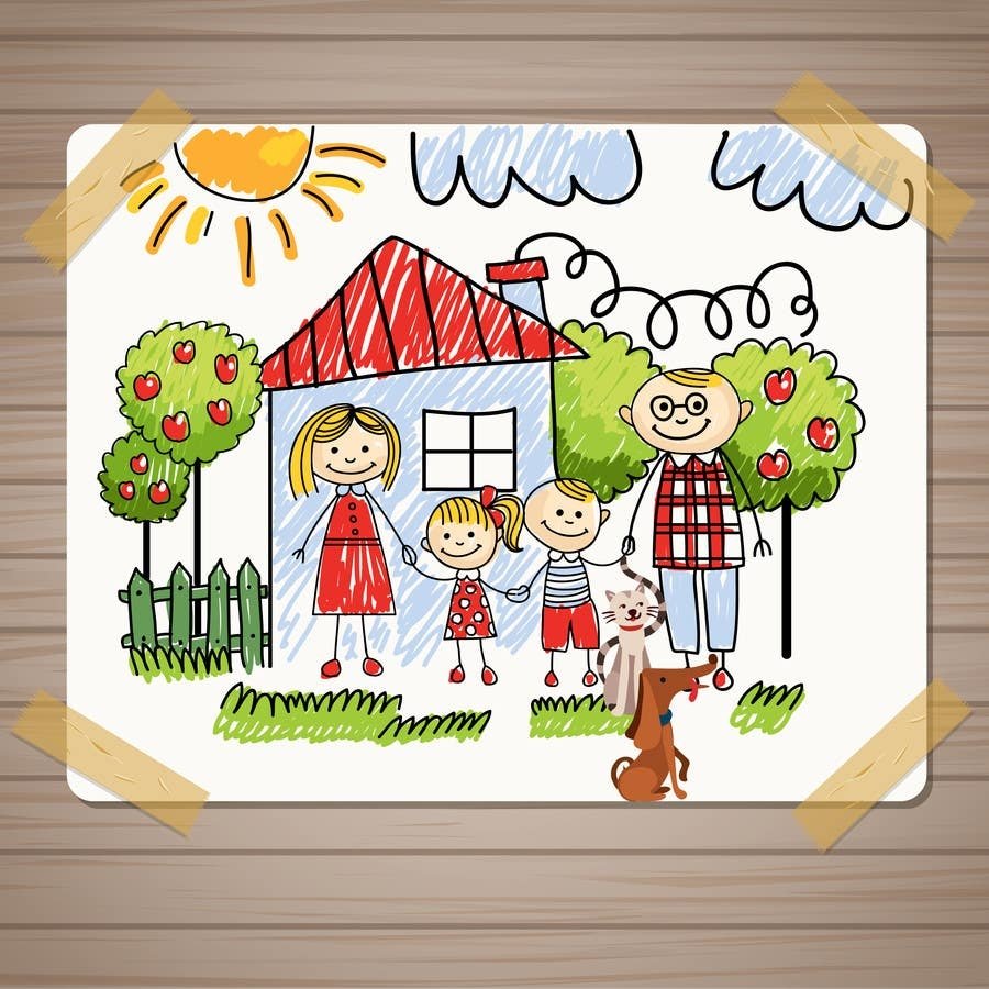 Счастливая семья рисунок