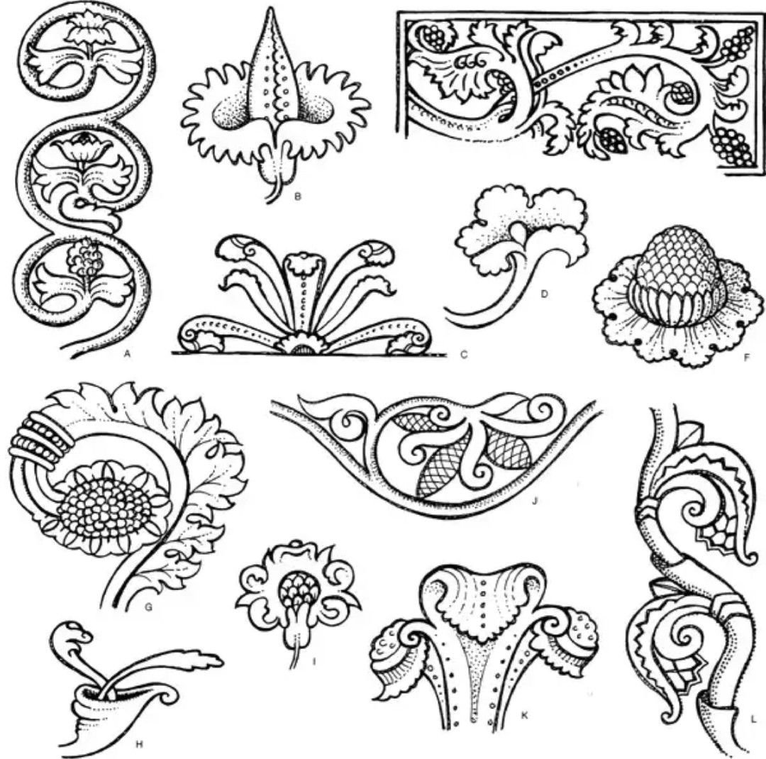 Растительный узор в полосе