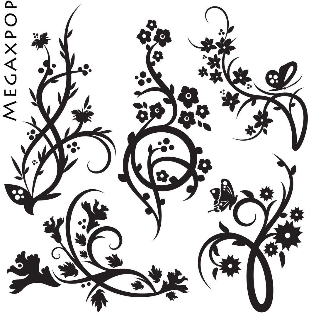 Лиственный орнамент в полосе