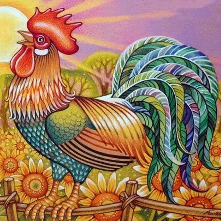 Рисование сказочный петушок