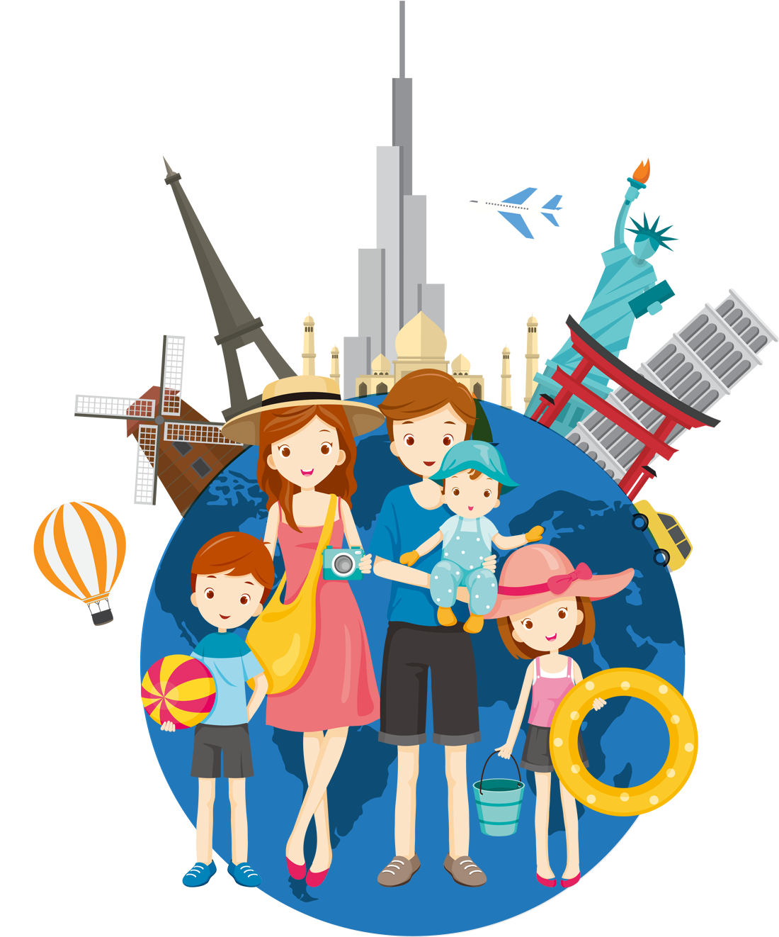 Турист на белом фоне