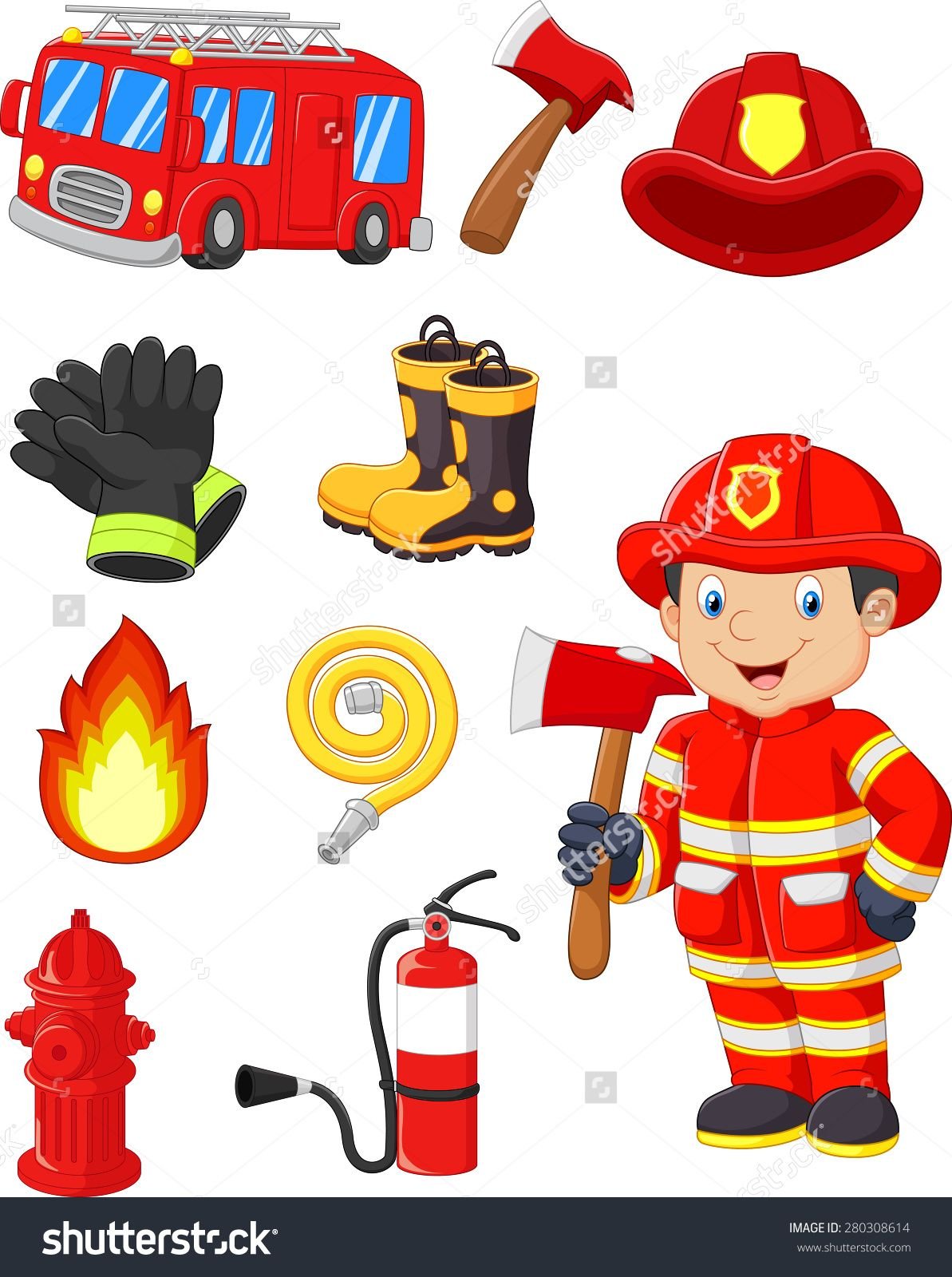 Пожарник с шлангом для дошкольников