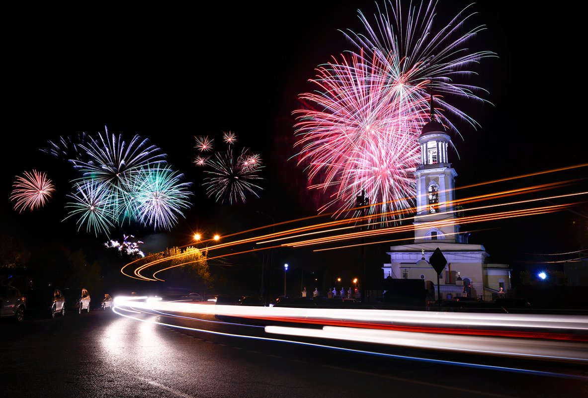 Ночной город Чехов