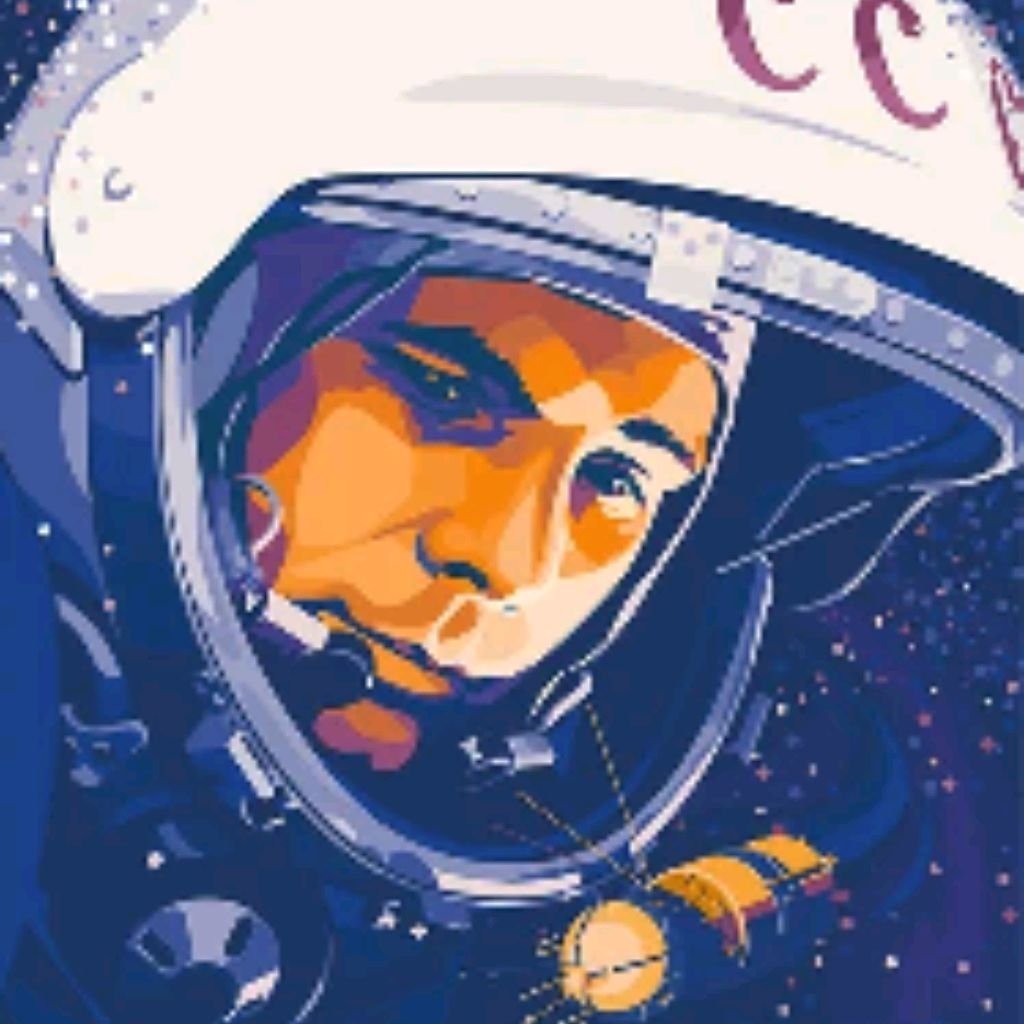 Юрий Гагарин арт полигональ