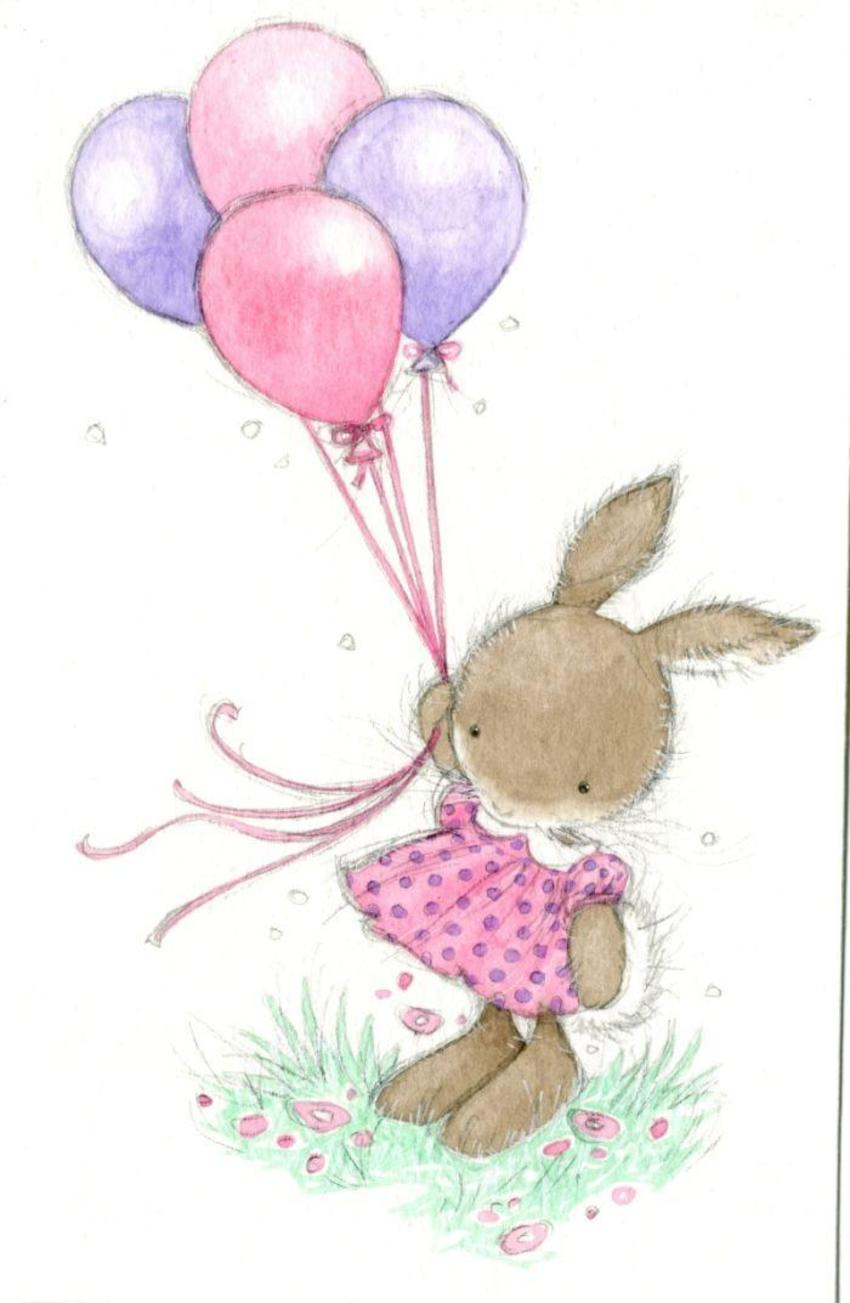 Зайчик с шариками