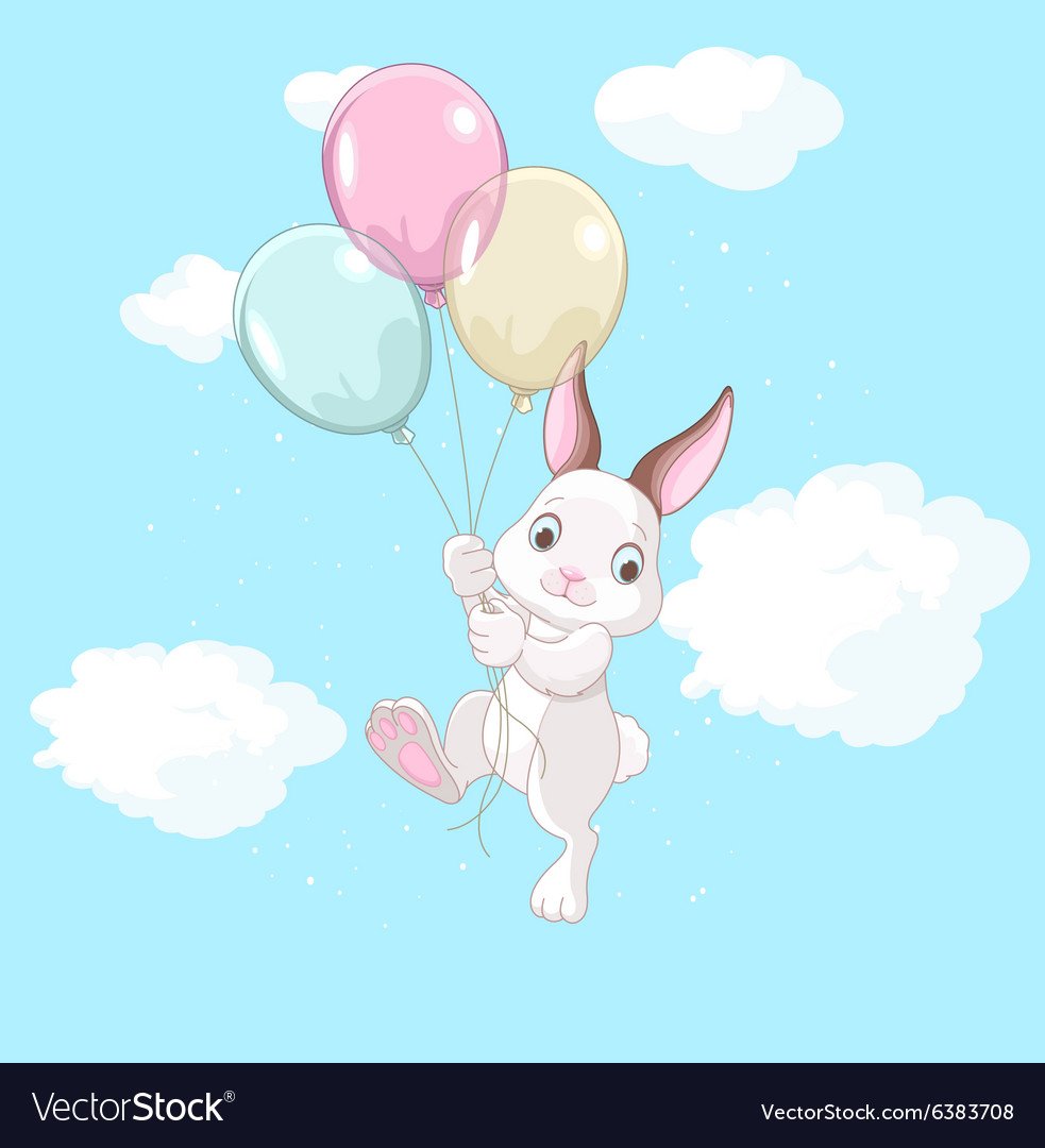 Зайчик с шариками