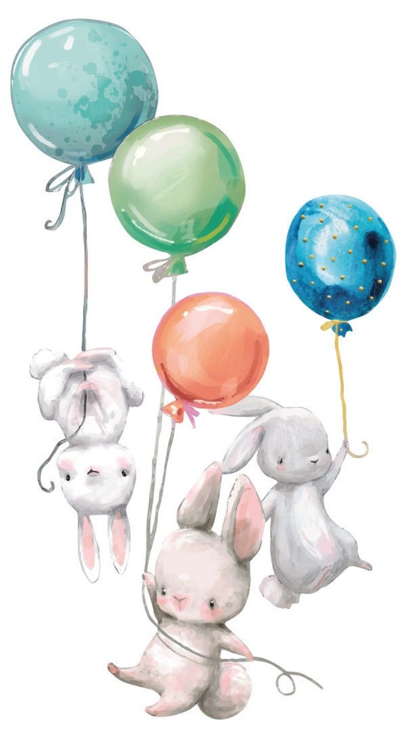 Воздушные шарики акварель