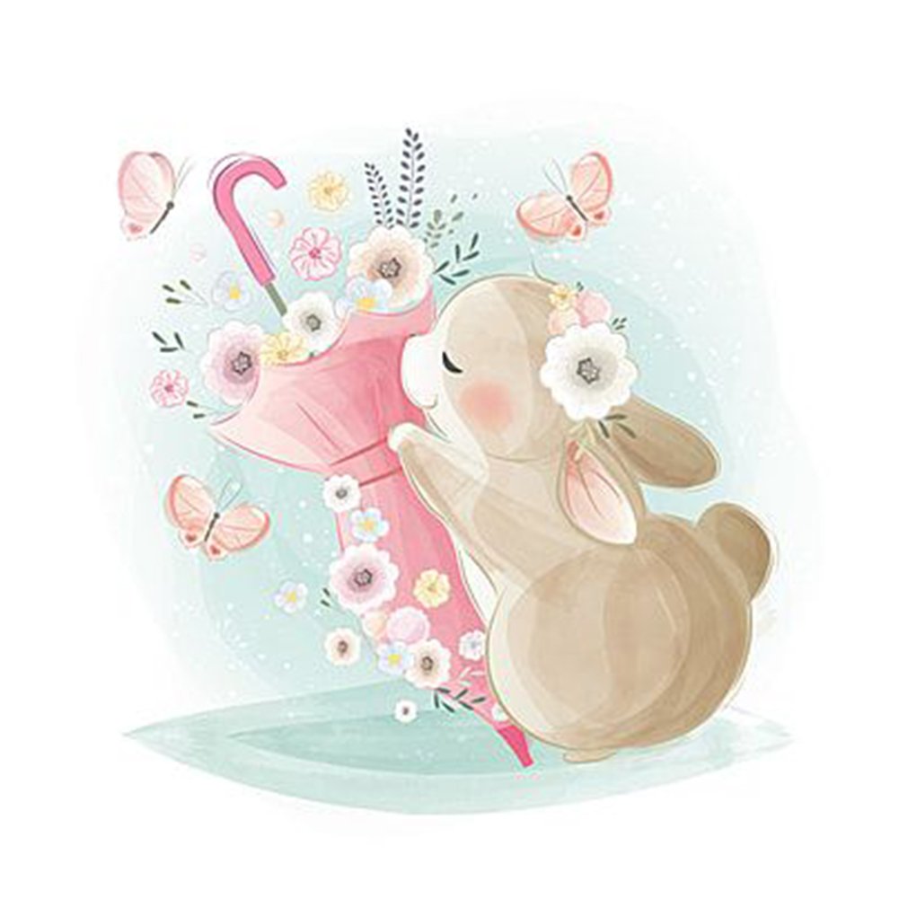 Акварельные Зайка с шарами