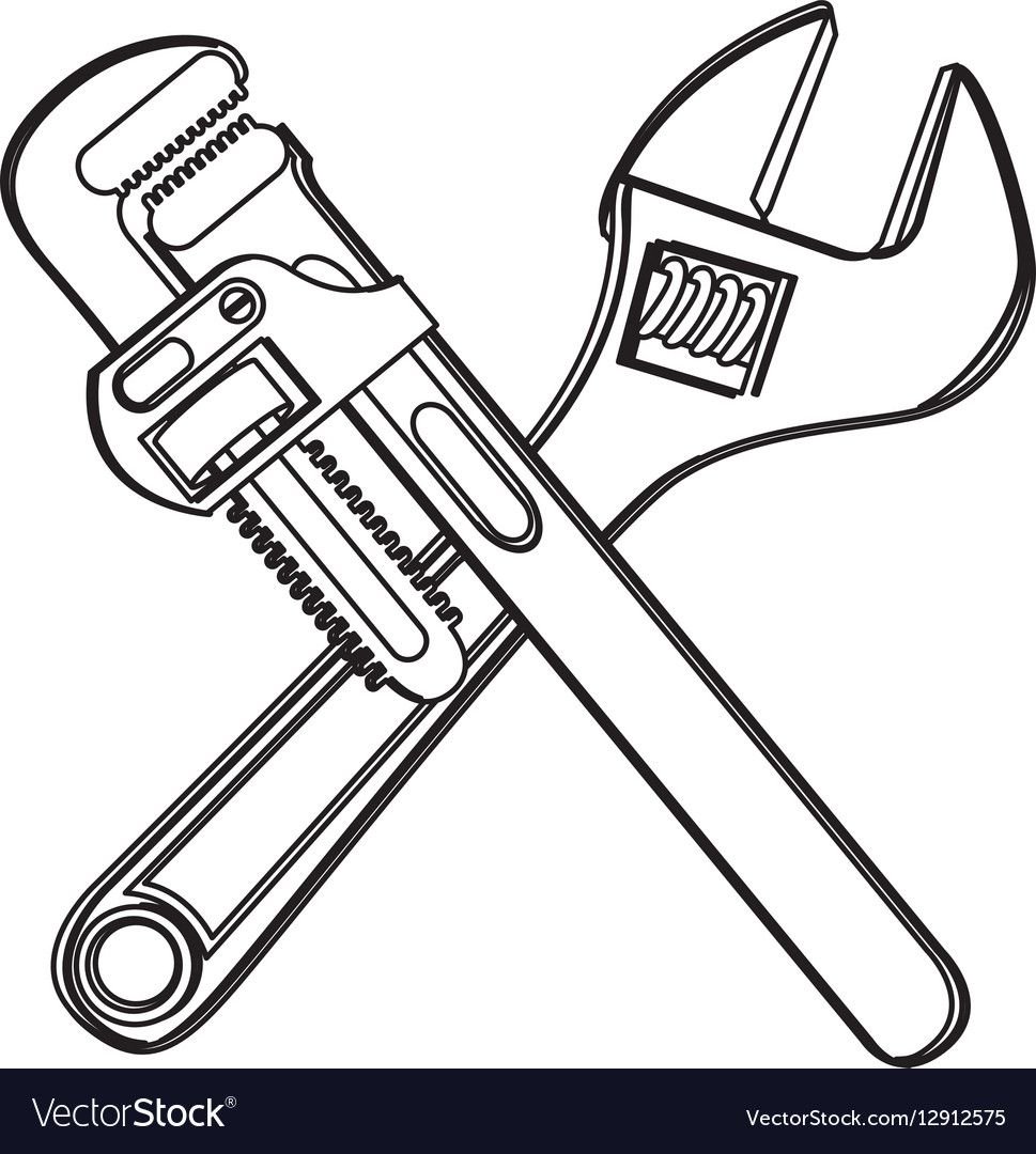 Разводной ключ нарисованный