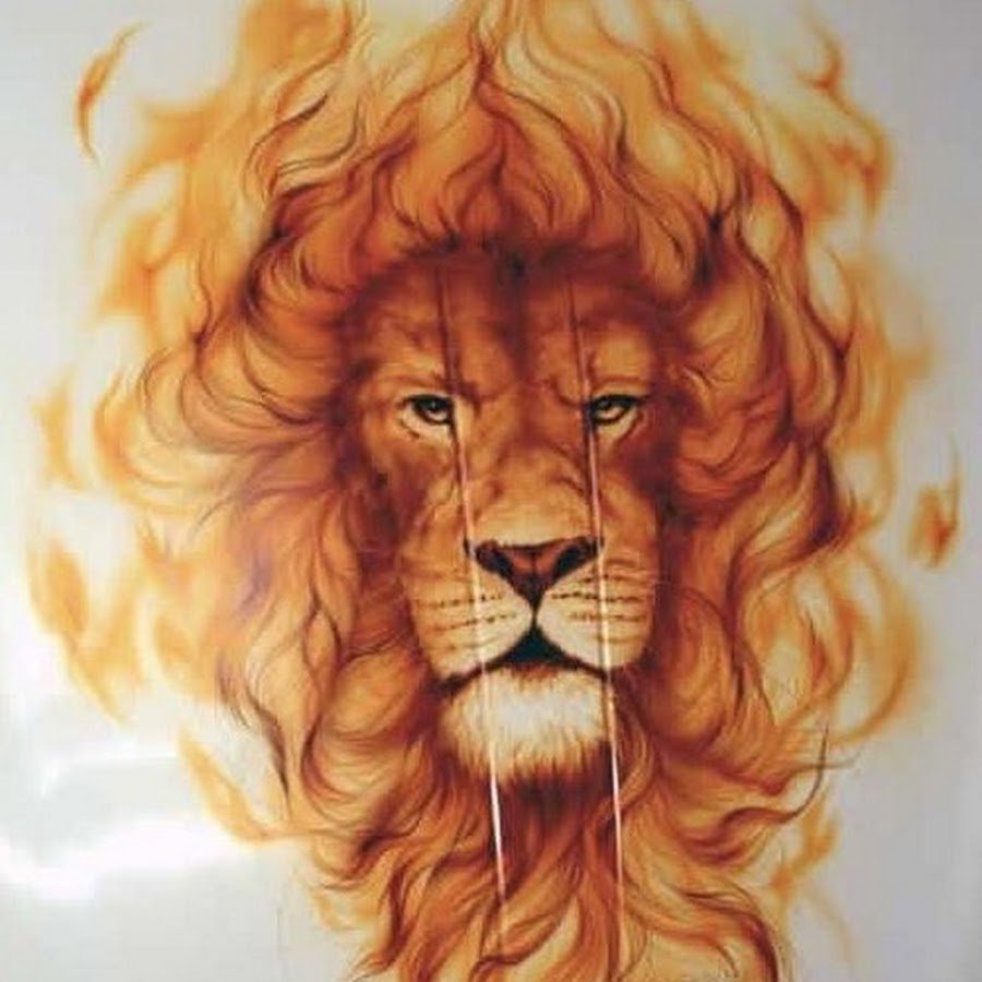 Морда Льва в цветах