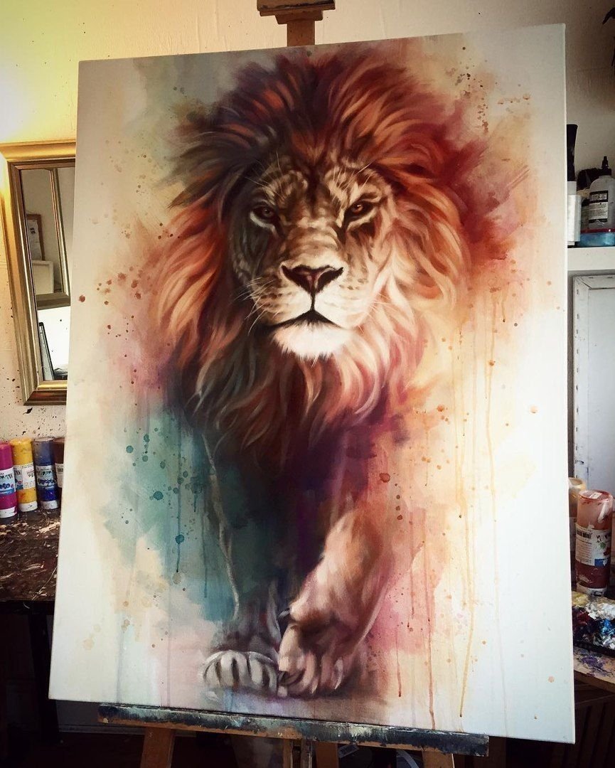 Лев в стиле арт