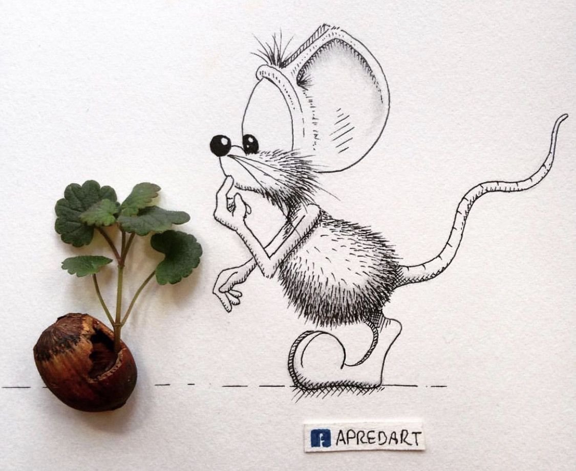 Мышка карандашом