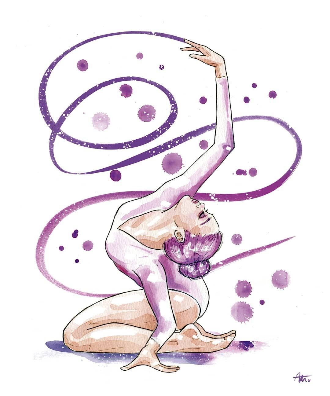 Силуэт гимнастки с мячом