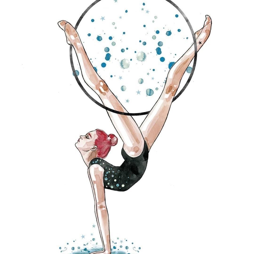 Гимнастка с мячом рисунок