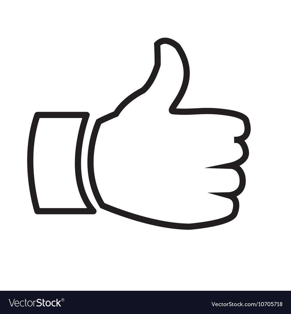 Палец вверх черно белый