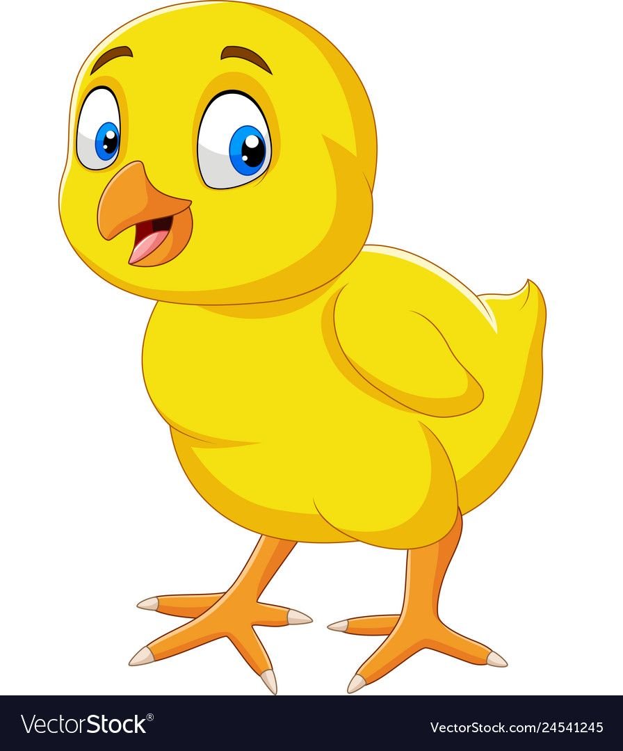 Испуганный цыпленок мультяшка