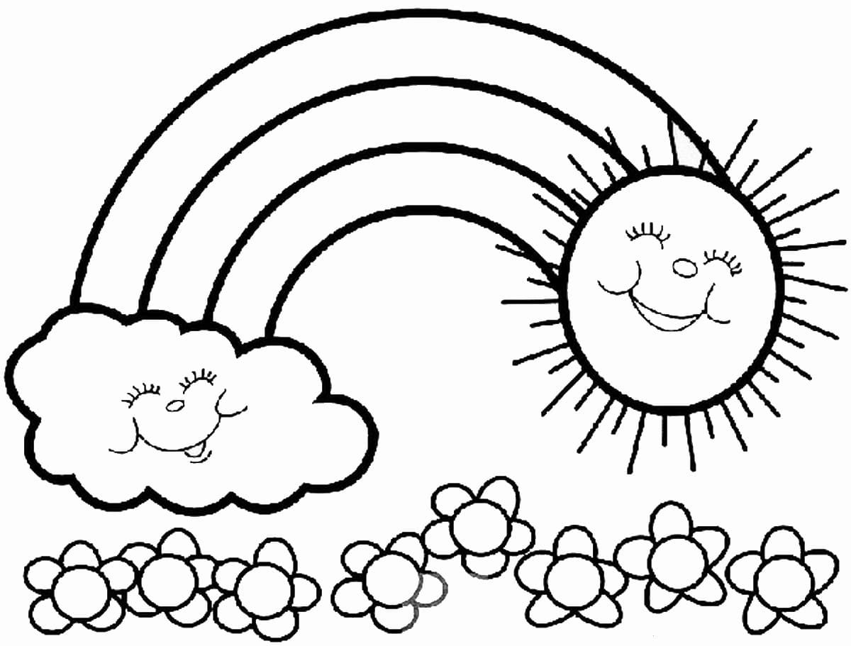 Радуга раскраска для детей