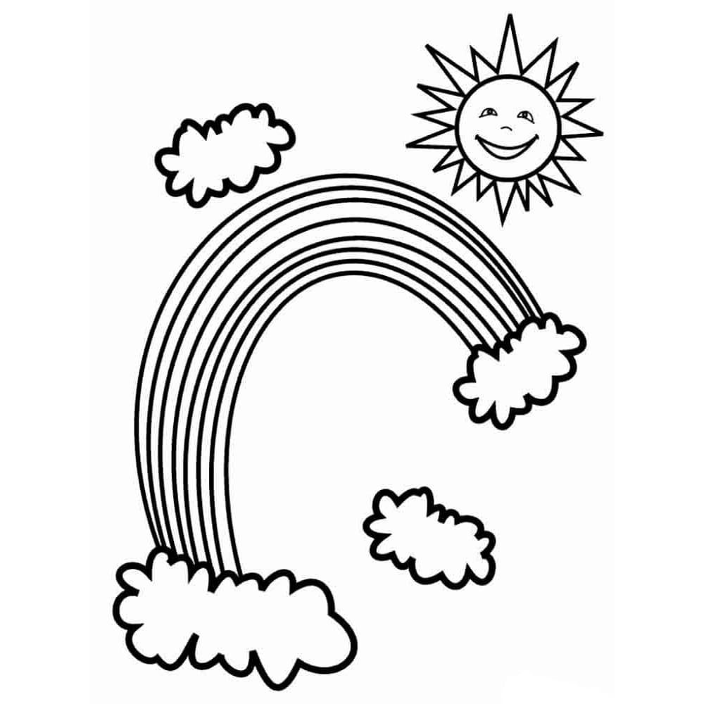 Радуга раскраска для детей