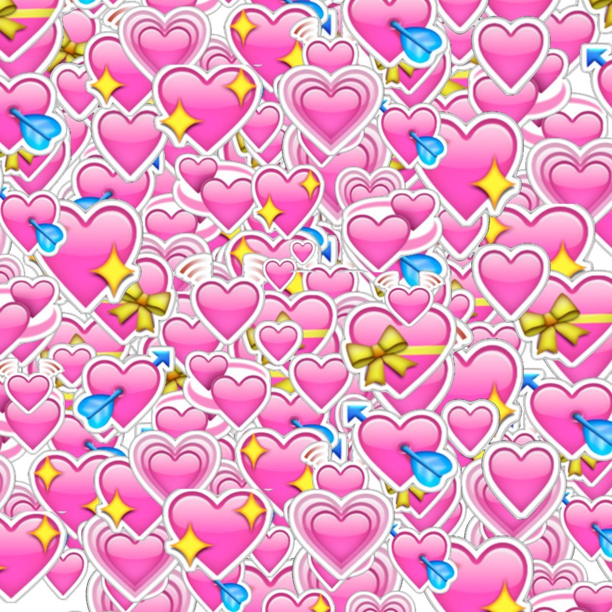 Много розовых сердечек