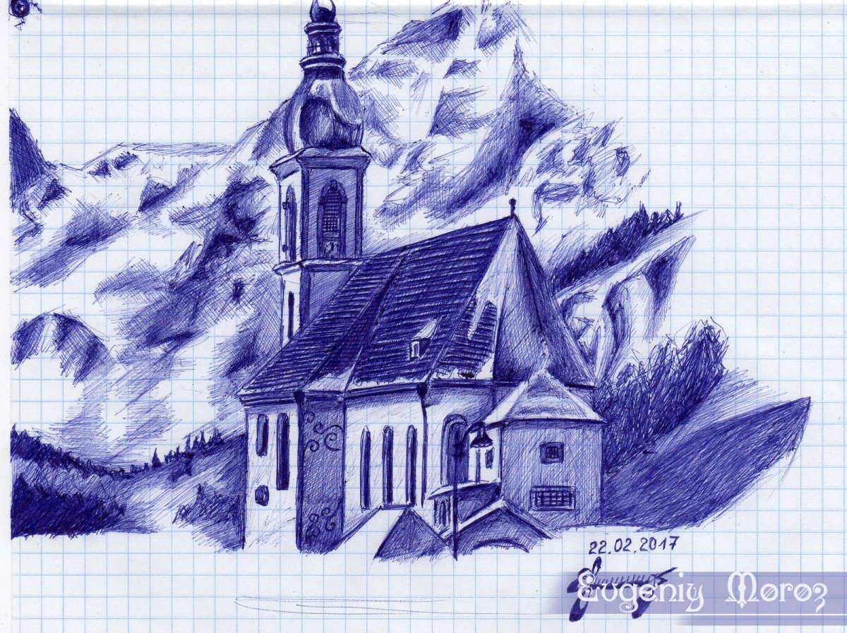 Рисунки ручкой в тетради