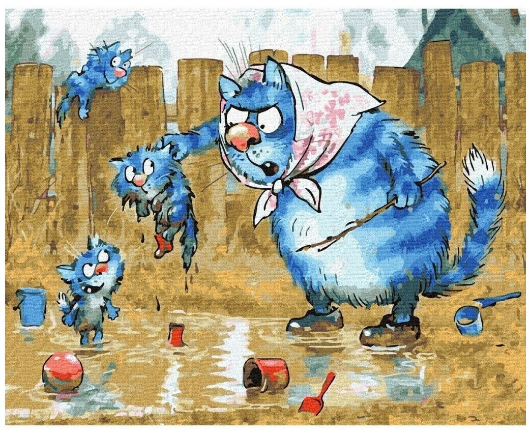 Голубые коты Ирины Зенюк зима