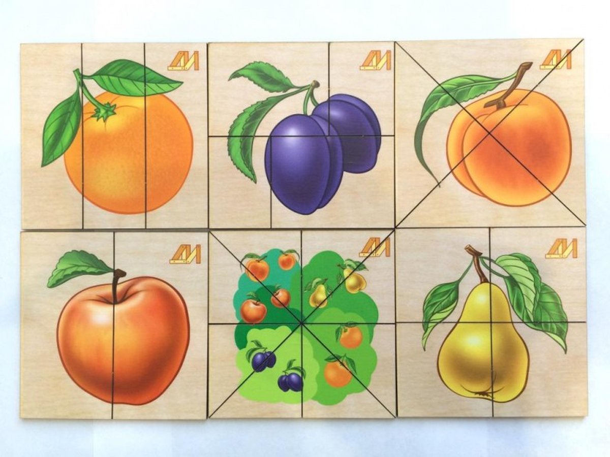 Пазлы фрукты для детей 3-4 лет