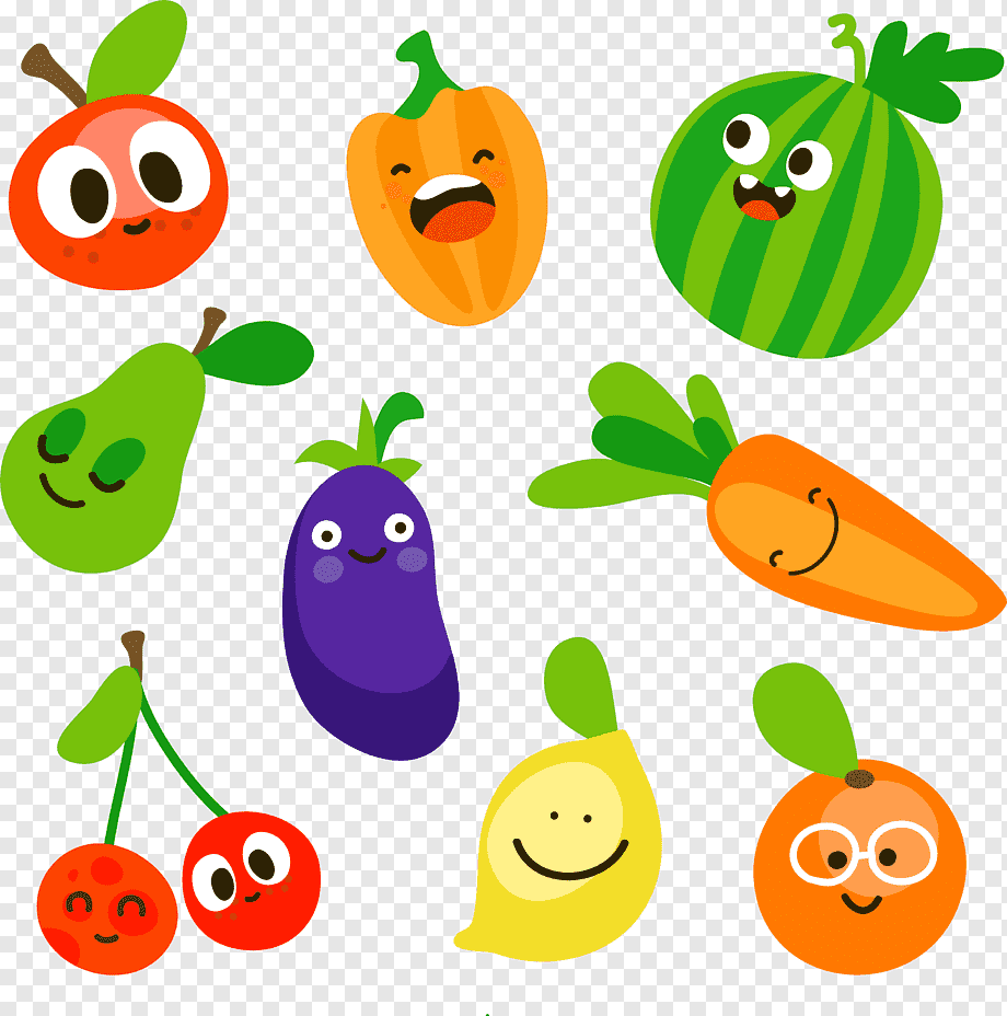 Мультяшные овощи и фрукты