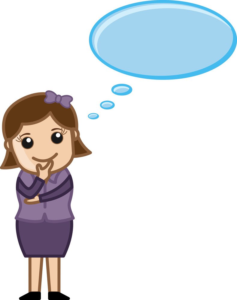 Девочка думает для презентации