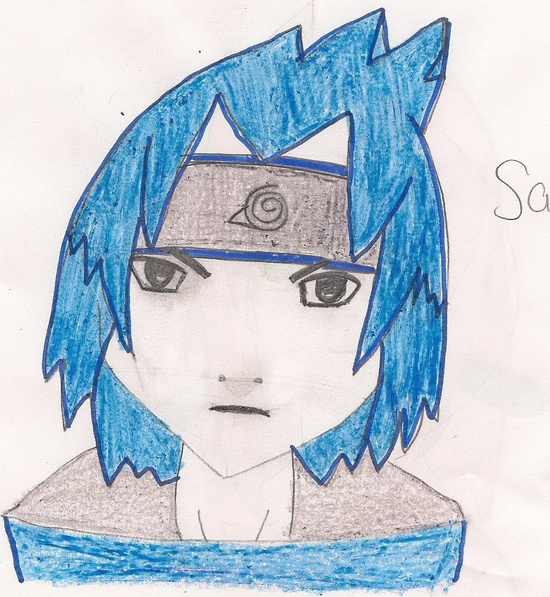 Аниме для срисовки Наруто Саске