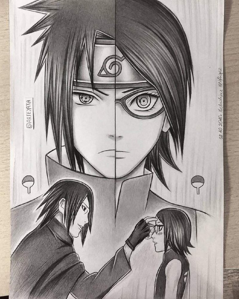 Раскраски аниме Наруто Итачи Чиби