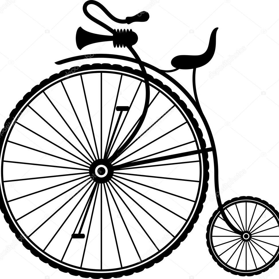 Силуэт велосипед старинный