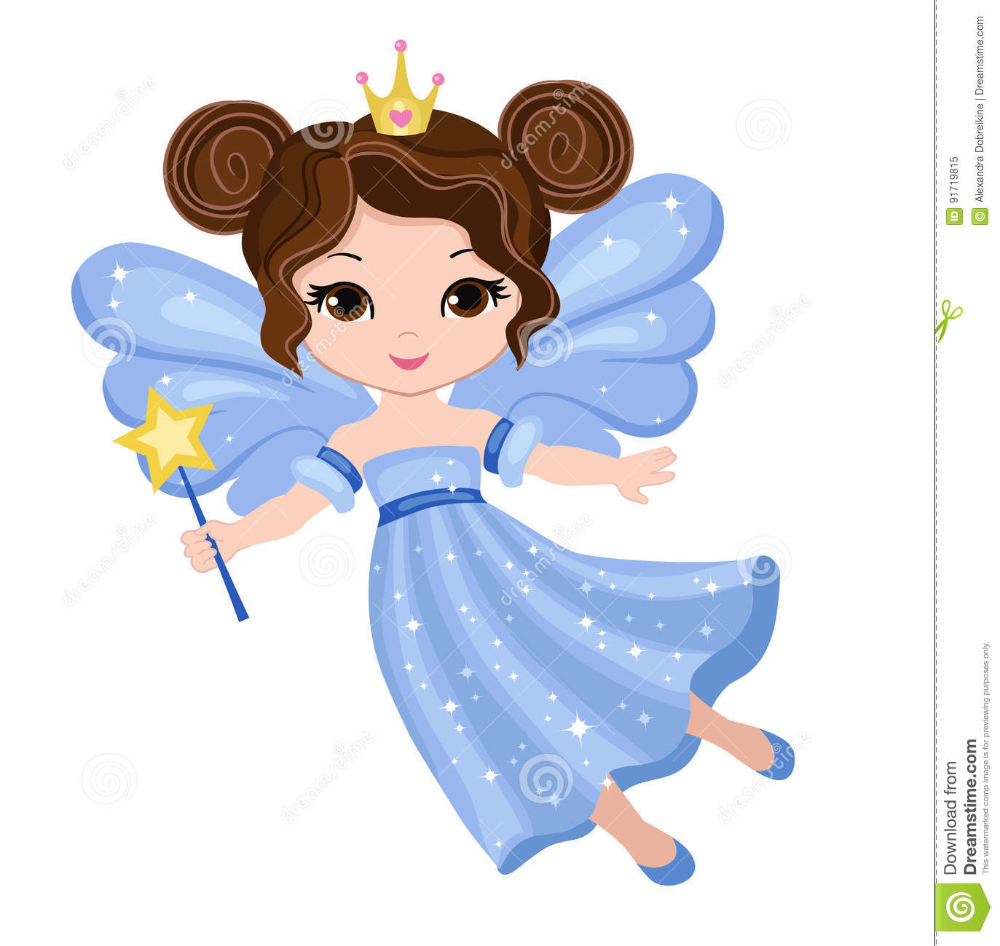 Мультяшная девочка в голубом платье