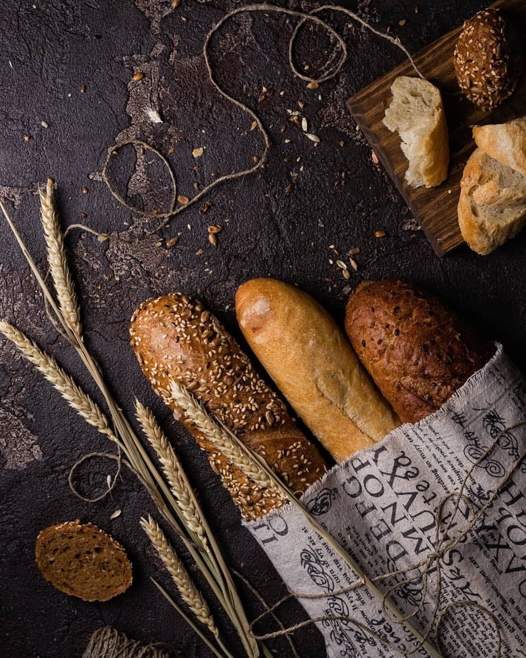 Зерновой хлеб вид сверху