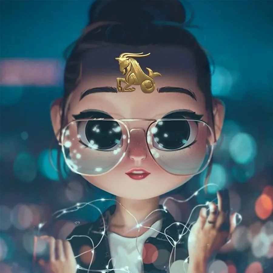 Мультяшная девочка в очках