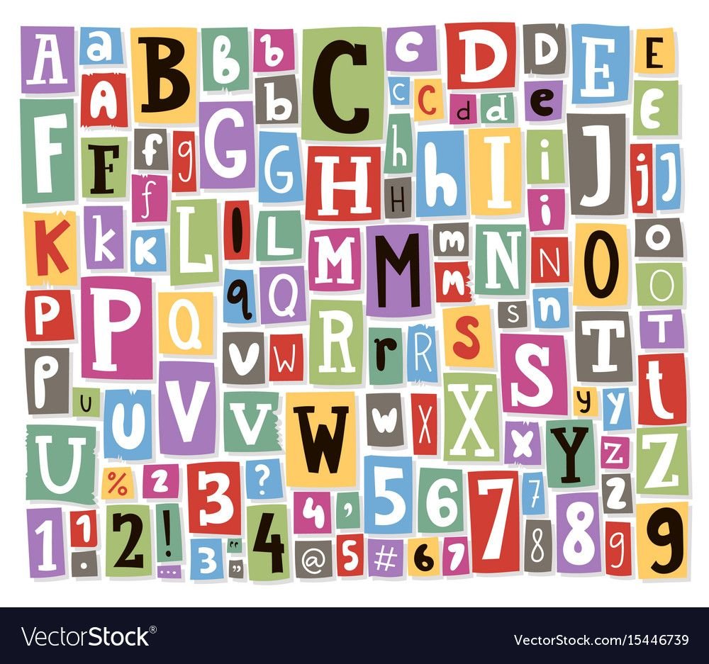 Разноцветные английские буквы